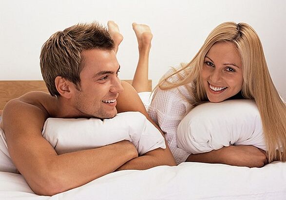 Woman with a man who has increased potency